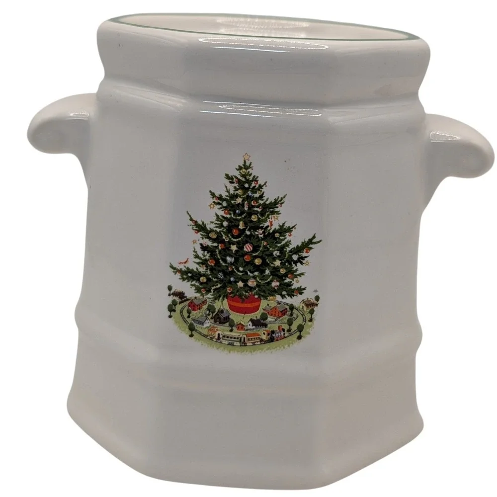 Vintage Pfaltzgraff Heritage Sugar Bowl Christmas Tree Green Trim No Lid‎